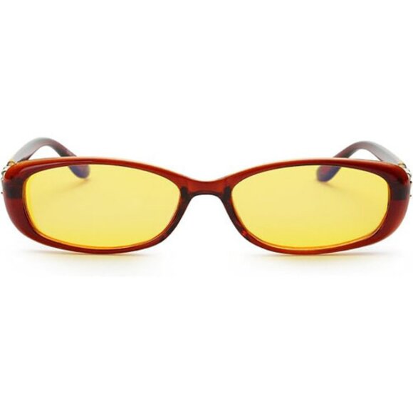 Blue Blocker Night Vision Driving Sunglasses Case +Cloth Moqqe Oval Frames NWOT - Picture 3 of 10